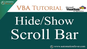 Hide Scroll Bar in VBA | Excel VBA Tutorial in Hindi