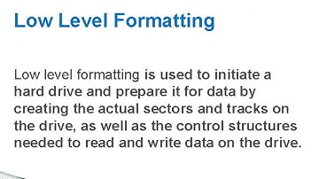 What Is the Difference between High Level and Low Level Formatting