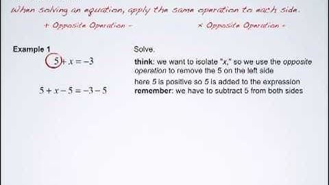 Solving Equations With One Variable Term Video 1