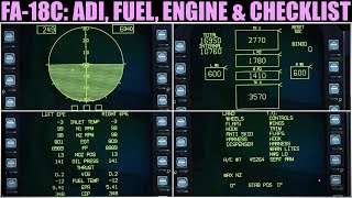FA-18C Hornet: FUEL, ADI, ENG & CHECKLIST DDI Pages Tutorial | DCS WORLD