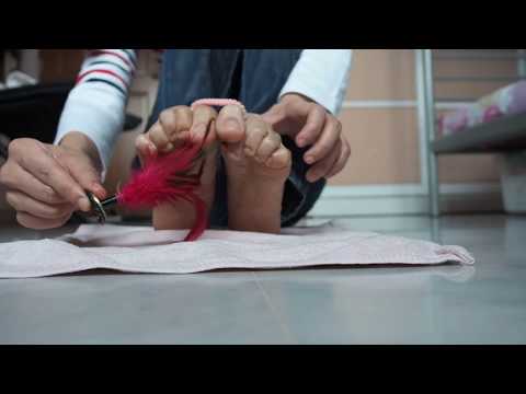 Asian Girl Tickles Her Tied-Up Oily Soles (Full video 6+ minutes. See bio.)