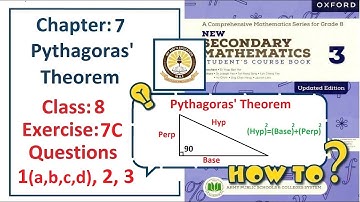 Exercise 7C Question 1, 2, 3 – (Pythagoras