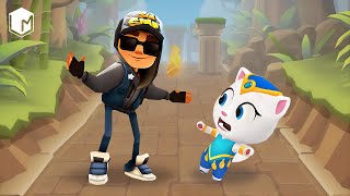 Who is the Best? Кто круче? Talking Angela or Jake? Subway Surfers vs Talking Tom Gold Run