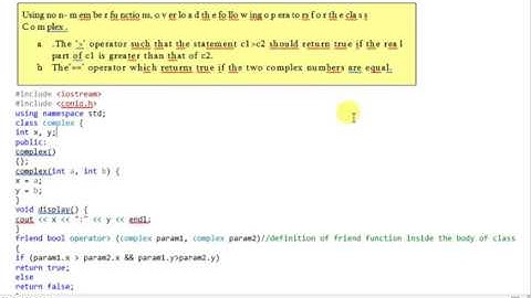 oop lab journal 6 ex3 operator overloading using non-member function overload the following operator