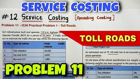 #12 Service or Operating Costing - Problem 11 - ICAI Practical Problem 1 - By Saheb Academy