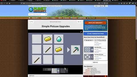 Simple Pickaxes Upgrades 1.13 to 1.16.2 Datapack Overview