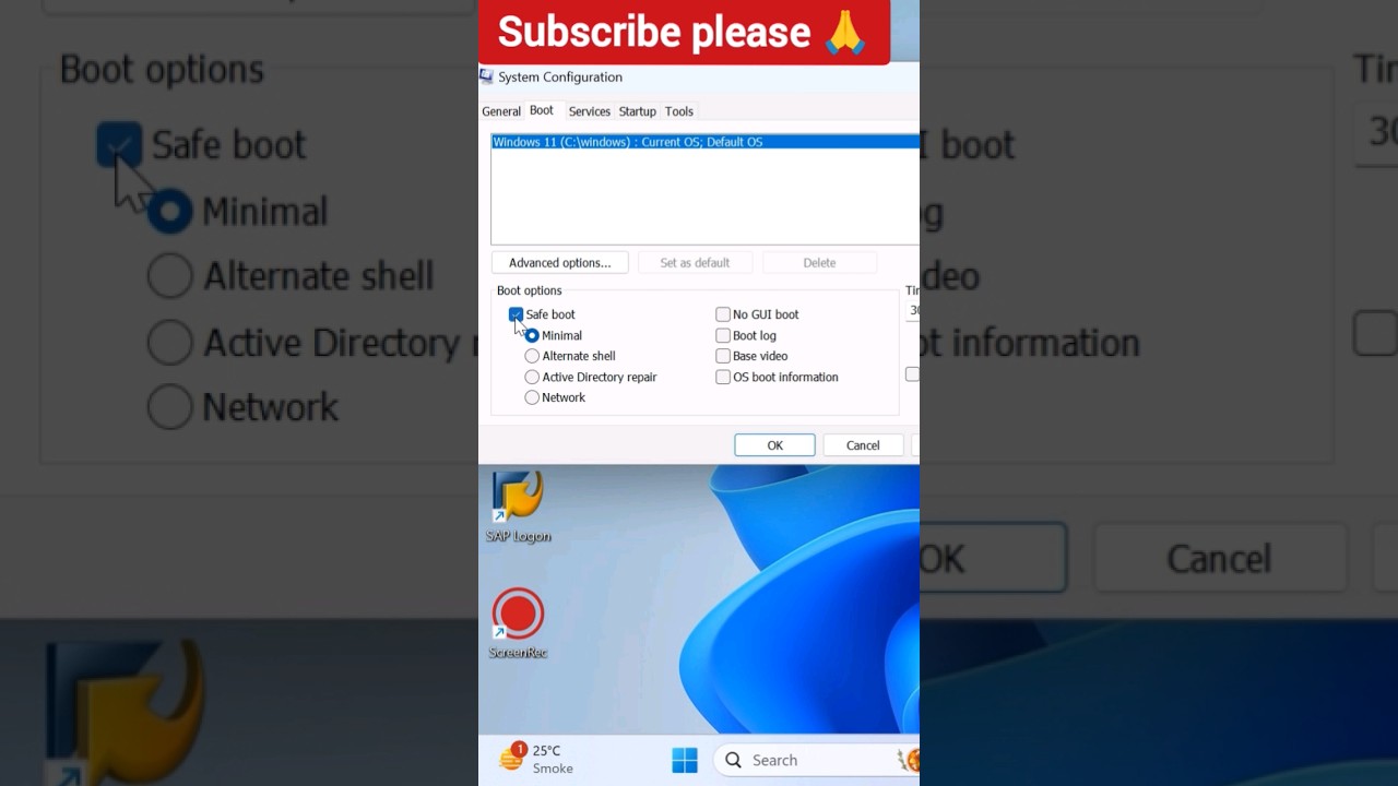 Short tricks to Enable Safe in all windows pc by using " msconfig" cmd  ll 