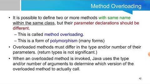 Methods and Constructor Overloading in Java