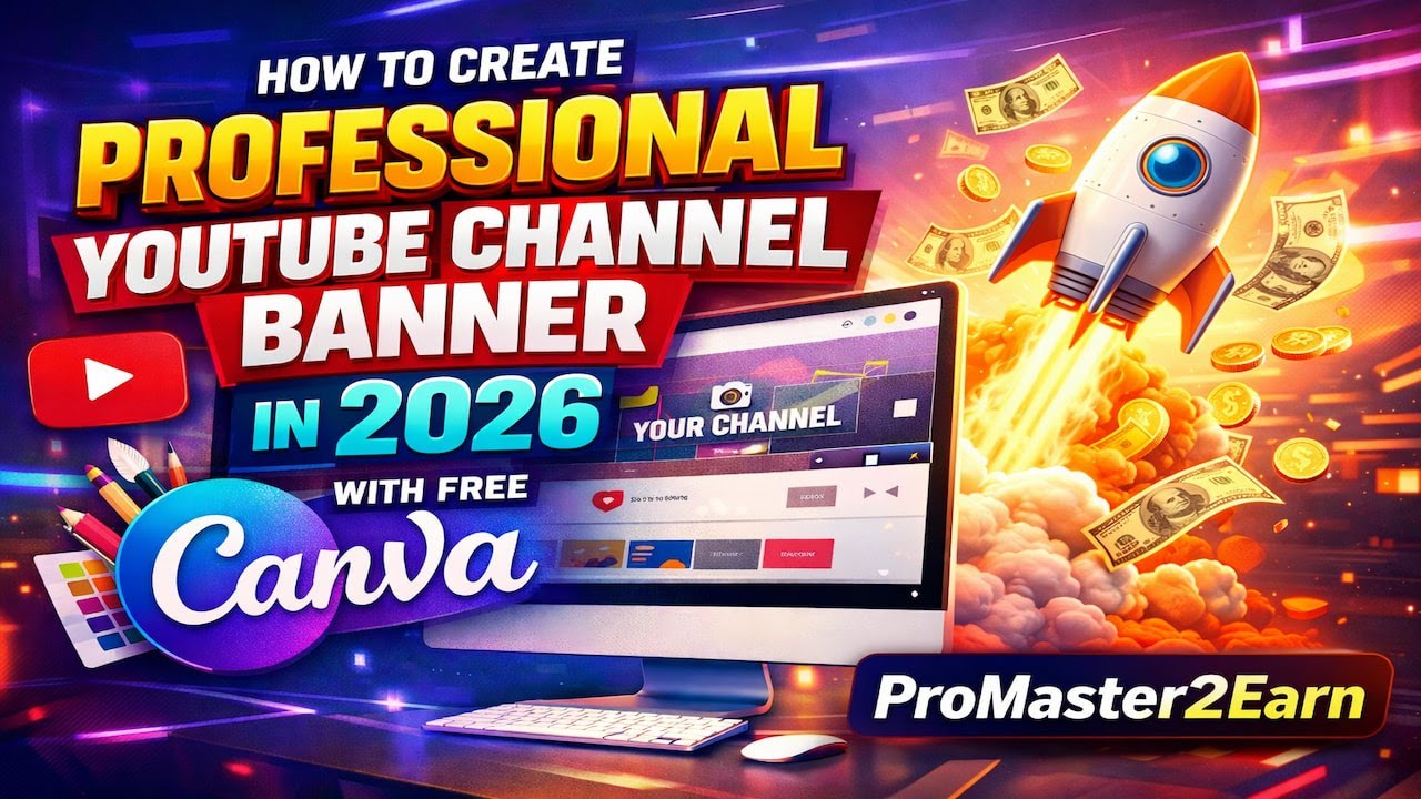 How create professional youtube channel banner in 2026 with free canva