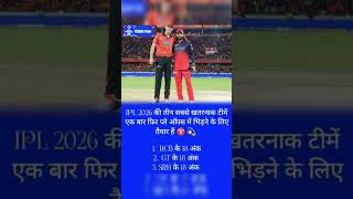 The three most dangerous teams of IPL 2026 #cricket #ipl2026 #ipl #cricketnews#trending#cricketlover