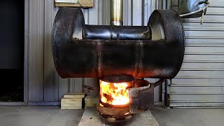 Burn waste oil with Wood and Coal