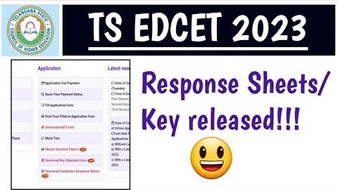 TS EDCET 2023 Response sheets/Key released ||Edcet response sheets.
