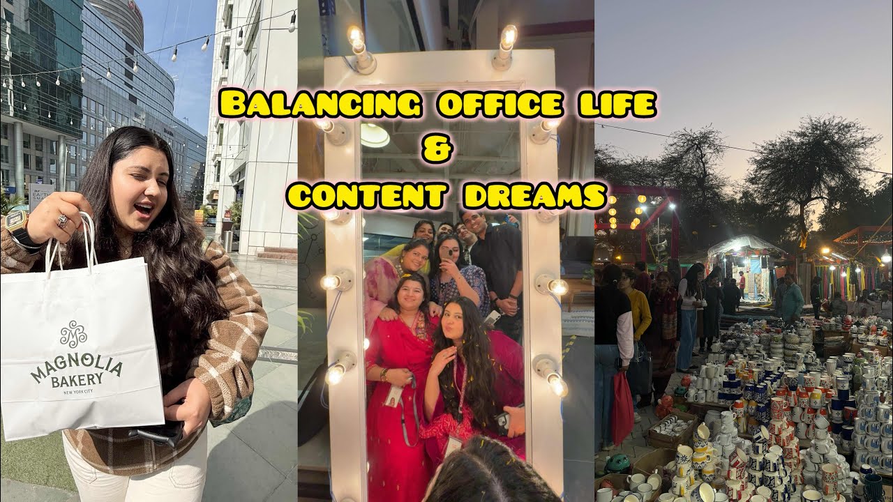 A glimpse into my everyday life — balancing office days and content creation.