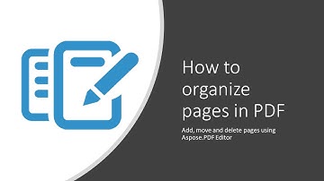 How to organize pages in PDF