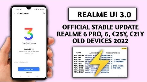 Realme UI 3.0 Android 12 stable update - Device list,update date 2022 - Realme 6 Pro, 6, C25Y, C21Y