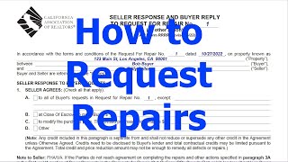 How to Request Repairs - CAR Form RR and RRRR