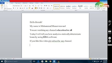 Simple beam analysis using RISA software - linpro - static analysis of simple beam