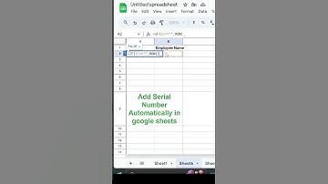 #Shorts Automatically  Add Serial Number in Google Sheets