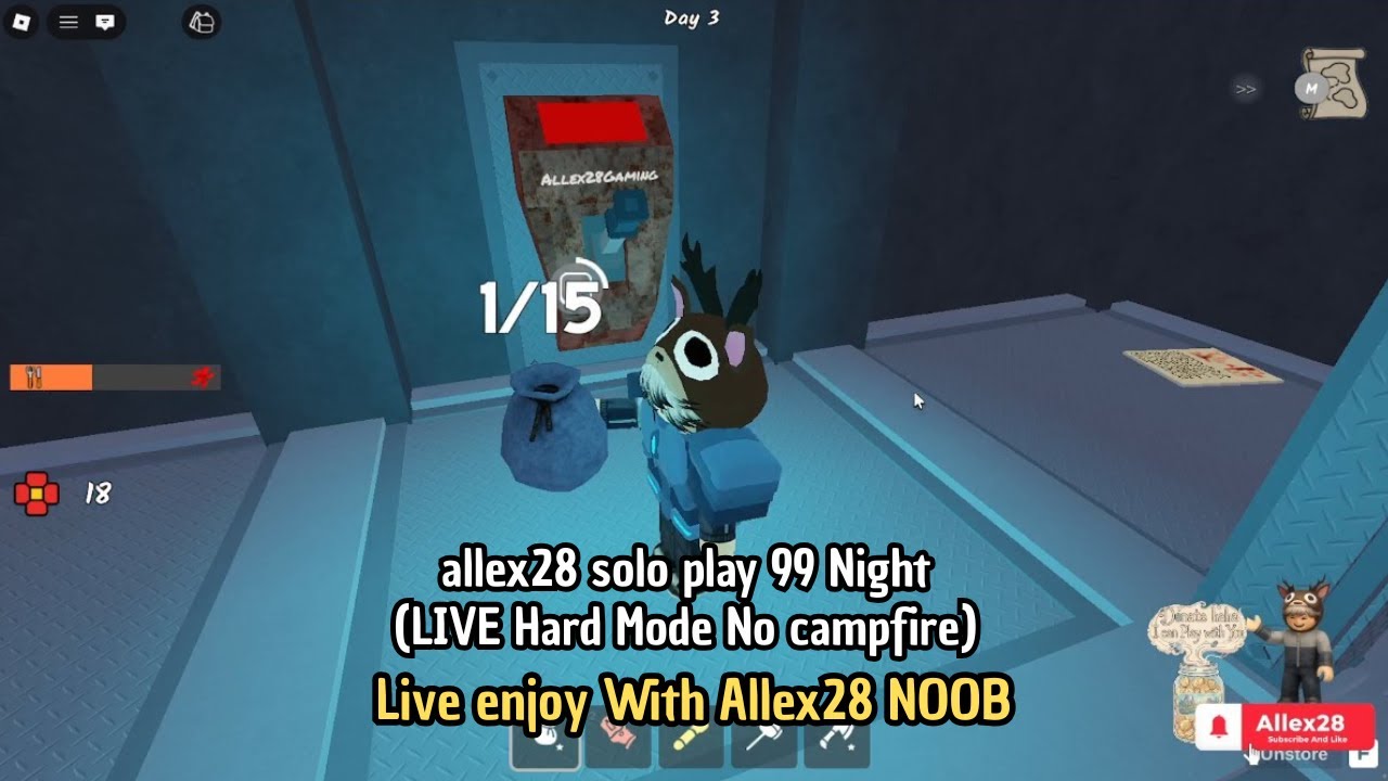 Allex28 99 Night Roblox (LIVE how to survive 99 days in hard mode)