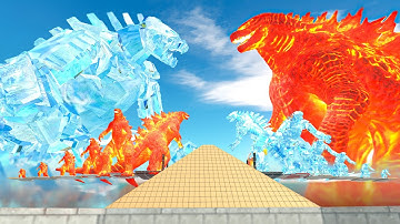 Growing Legendary Fire Thermonuclear Godzilla vs Ice Mechagodzilla, Size Comparison Godzilla - ARBS