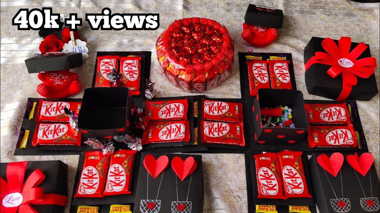 Chocolate explosion box // gift for her //valentine day gift ideas ...