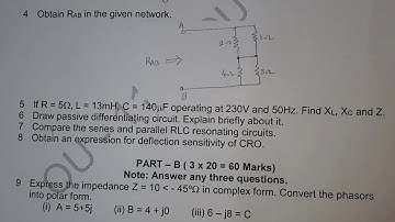 B.Sc #ELECTRONICS (CIRCUIT ANALYSIS) NOVEMBER 2020 QUESTION PAPER  #OSMANIAUNIVERSITY