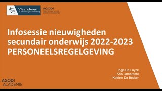 Nieuwigheden in de regelgeving 2022-2023  personeel secundair onderwijs