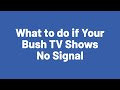 What to do if your bush tv shows no signal