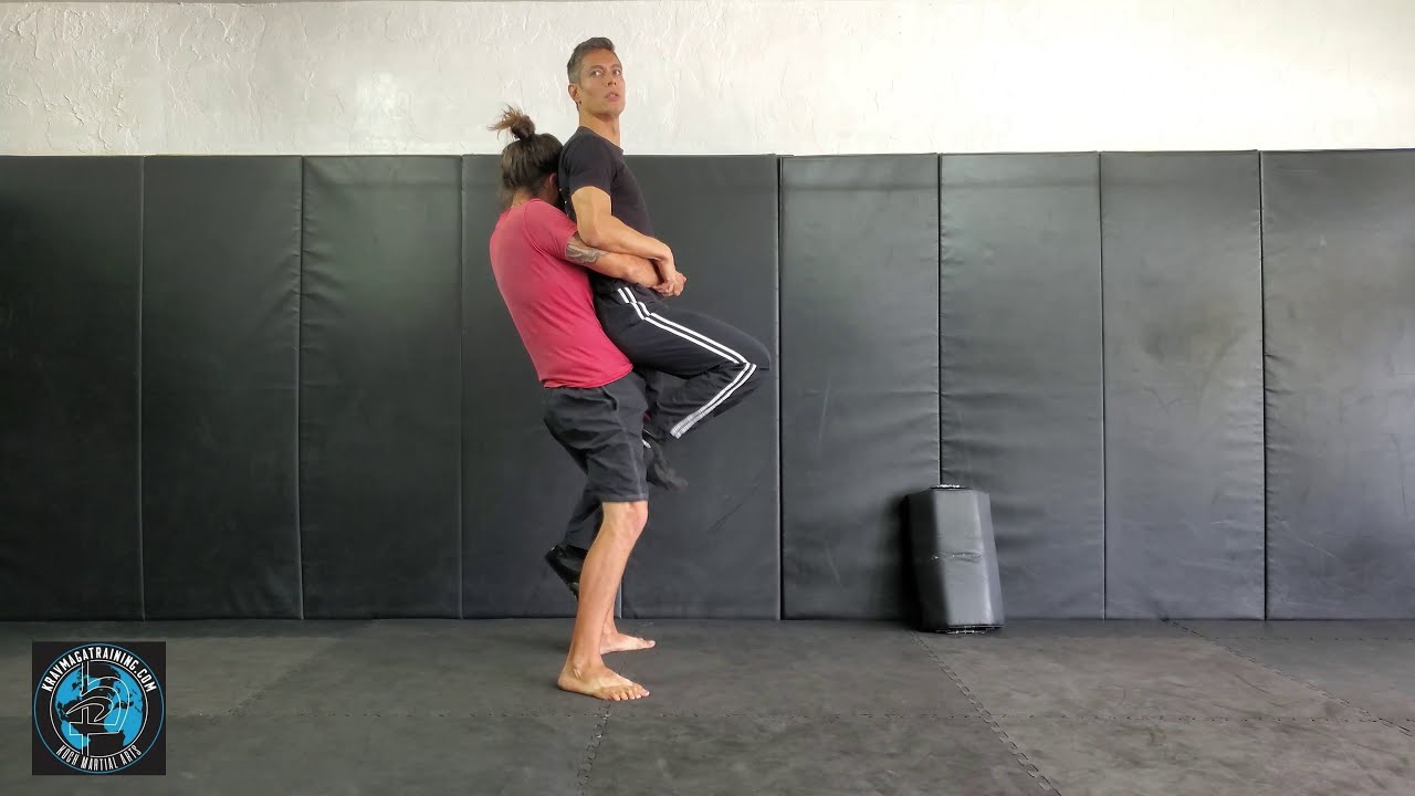Krav Maga Bearhug From Behind With Lift (Correct Trajectory for Uppercut Back Kick) YouTube