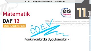 Fonksiyonlarda Uygulamalar 13. Föy Ödev, EİS Daf 11. Sınıf Matematik