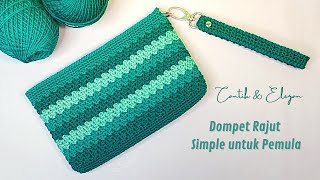 Dompet Rajut Simple untuk Pemula dengan Motif Sedge Stitch |  Crochet Wallet Easy Tutorial