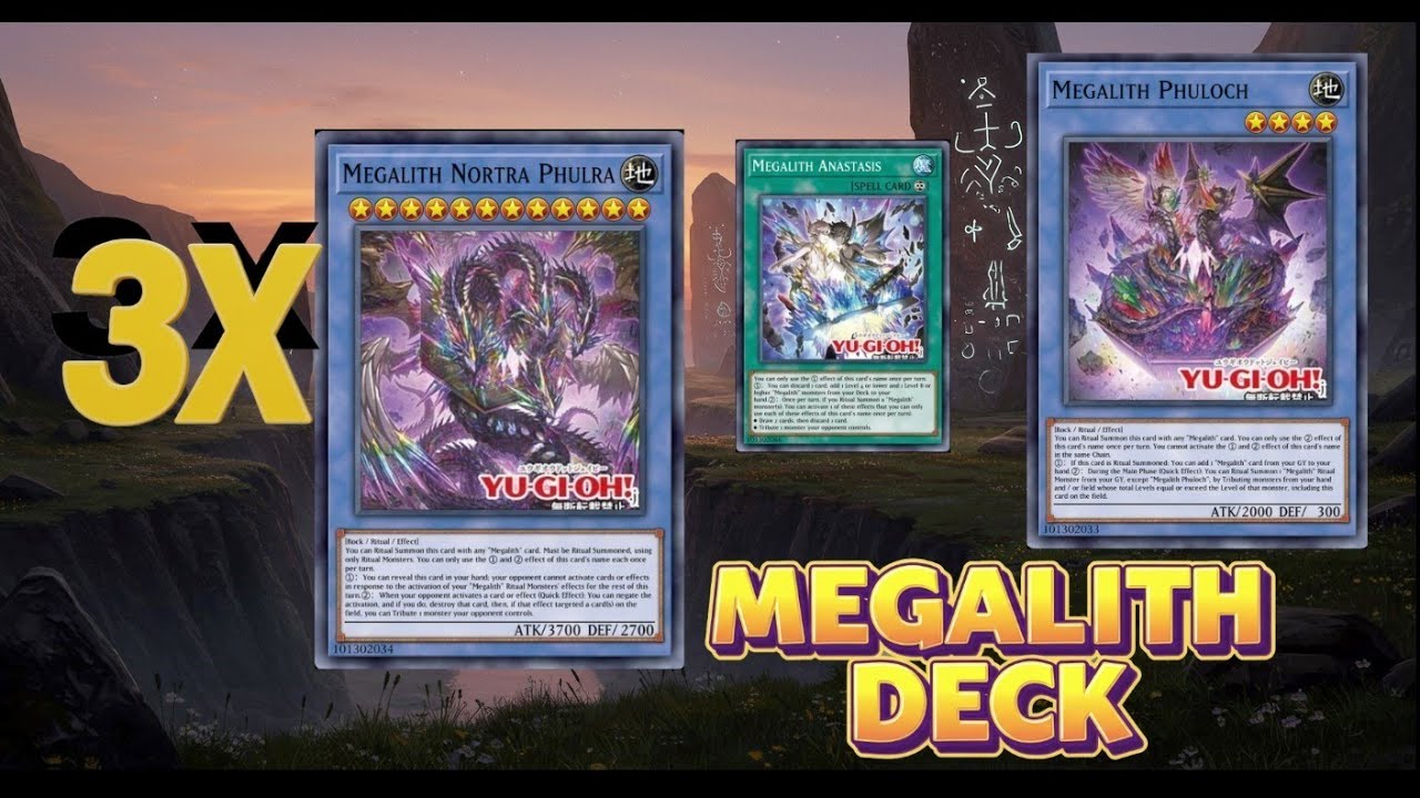 (Ygopro MDPRO3 )an amazing way summoning 3 Megalith Norte Pura, Megalith deck,[DOOD]
