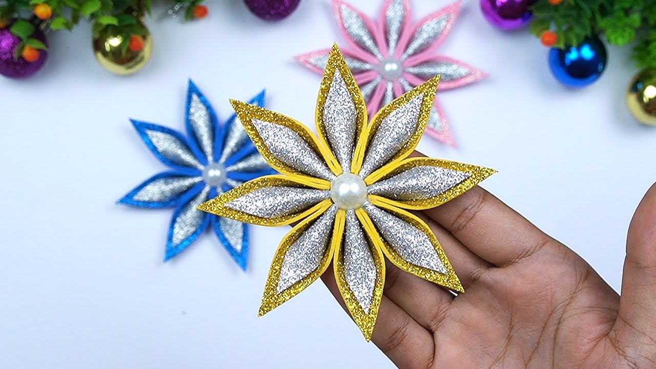 Glitter Foam Christmas Ornament Craft is an Easy Winter Project