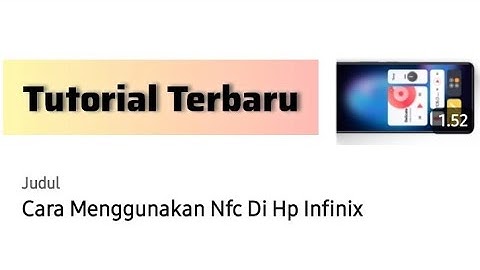 Cara Menggunakan Nfc Di Hp Infinix NOTE 50 Pro