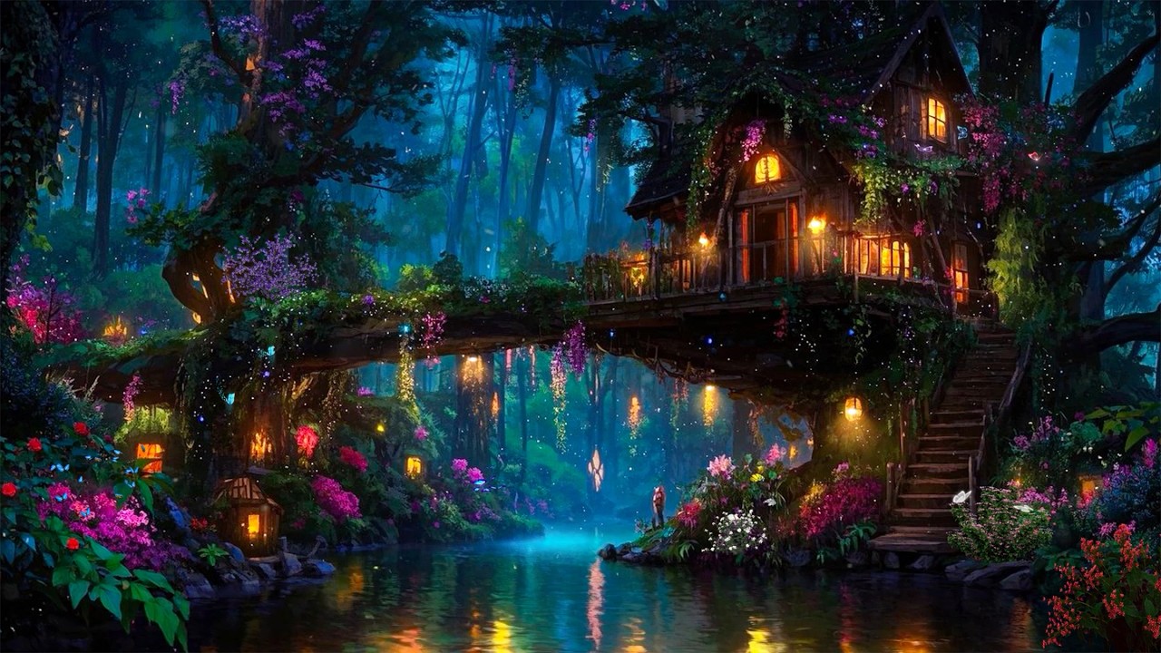Magical Fairy Treehouse ✨ Enchanted Fantasy Music & Forest Ambience for Deep Sleep, Relax & Healing