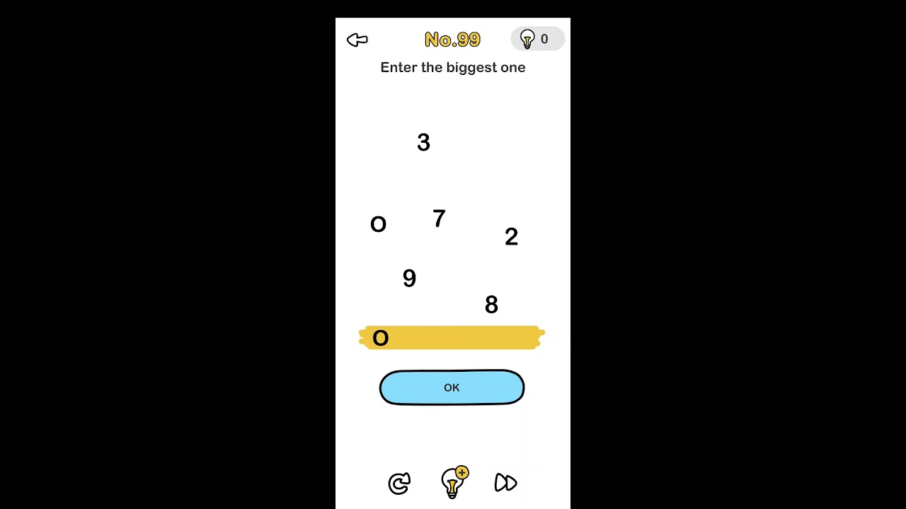 Enter the biggest possible number Brain Out Level 99