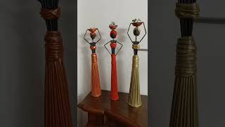 Cannucce di carta - Paper straws • Statuette di donne africane •• Carta & Colla • Video Tutorial  ®