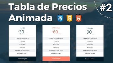 Como hacer una tabla de precios animada con HTML, CSS y JS ( Parte 2 )
