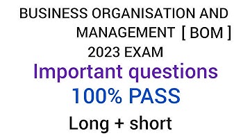 BOM IMPORTANT QUESTIONS 2023 // BCOM 1ST SEM BOM IMPORTANT QUESTIONS