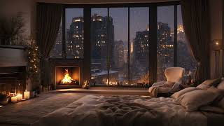 Melodies in the Metropolis: Jazz Notes Echoing Through a Cozy Fireside Haven