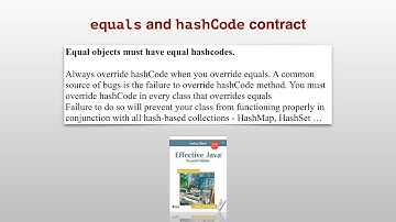 Equals and hashcode contract