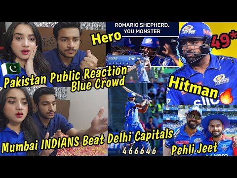 Pehli Jeet Mumbai INDIANS Beat Delhi Capitals Pakistan Public Reaction Romario Shepherd Hero