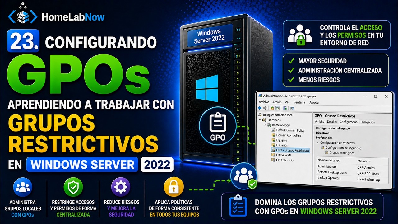 23. Configurando GPOs: Aprendiendo a trabajar con Grupos Restrictivos