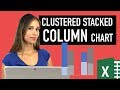 Excel Column Chart - Stacked and Clustered combination graph