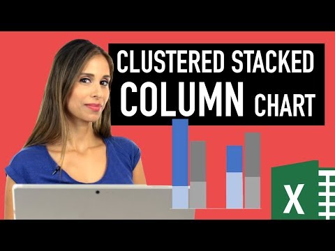 Excel Column Chart - Stacked and Clustered combination graph