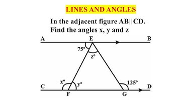 In the given figure, AB||CD. Find the angles x,y and x / Lines and Angles Class 9 Maths
