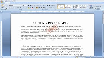 Working with Multiple Columns in Word 2007 HD