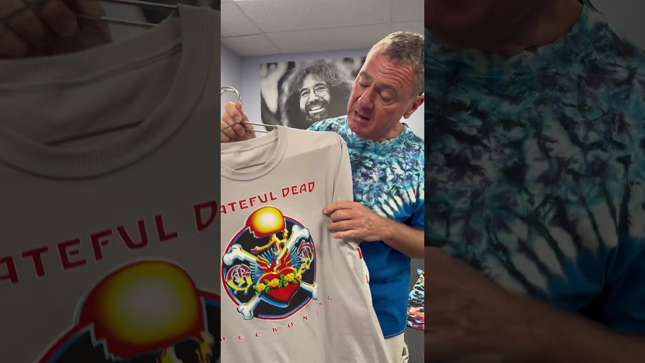 Grateful Dead Rick Griffin Reckoning Grey T-Shirt Tee Liquid Blue