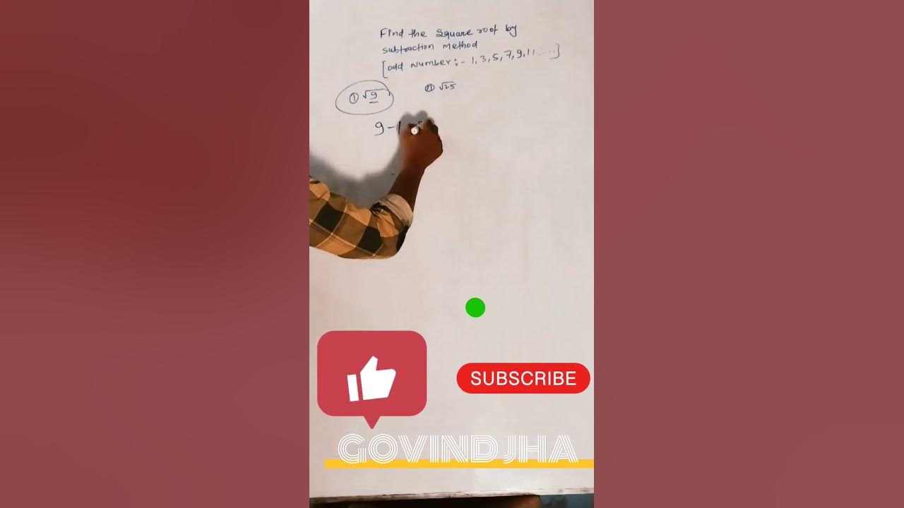 To Find Square Root By Subtraction Method GOVIND JHA cbse vvi to-find-square-root-by-subtraction-method-govind-jha-cbse-vvi