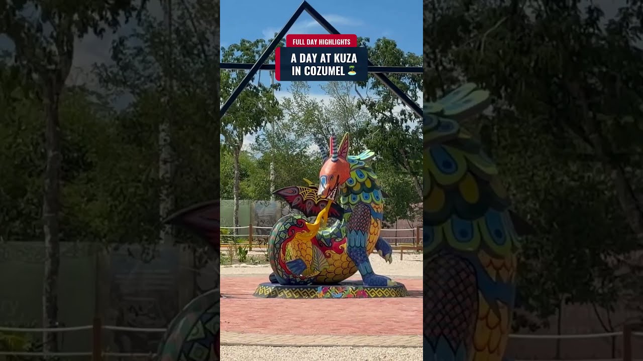 A day at Kuza Beach & Adventure Park in Cozumel: the beach, the buffet, the tram and the water park